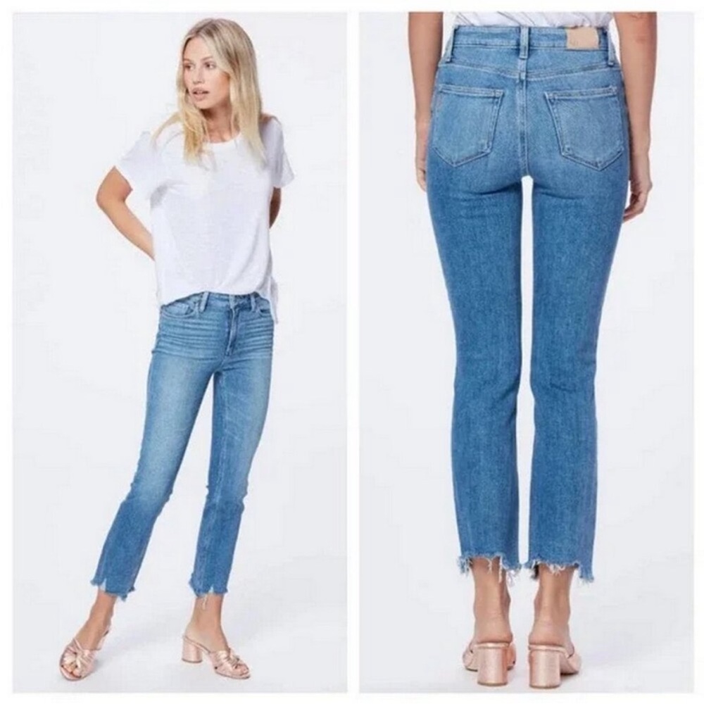 Paige Cindy Mel Destroyed Hem High Rise Jeans 25